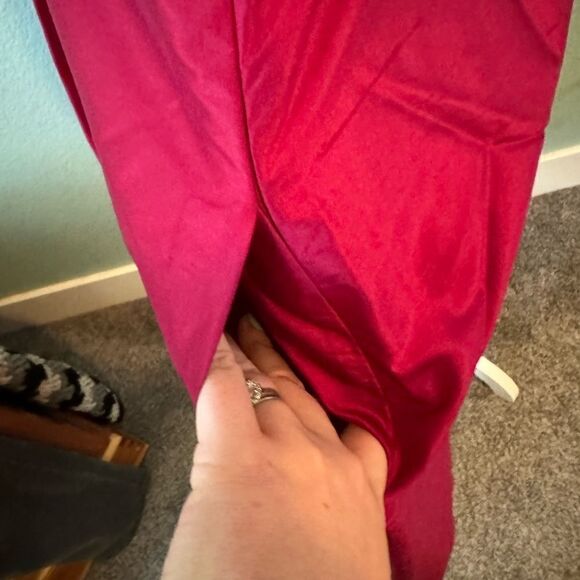 NWT Talbots 100% Silk Ruby Red Dress Silk Doupioni Size 10P Dress with pockets - Picture 8 of 11